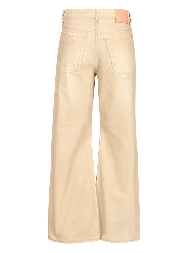 Acne Studios Wide Leg Jeans Trousers - Beige | 086f448954d31d5620b615df415d7142071ca64f