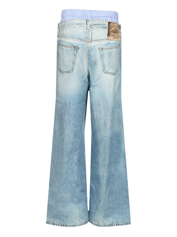 Acne Studios Trompe-L'oeil Print Trousers Jeans - Blu | 5ae9799b373a6267087afc52e7b9a1021154259c