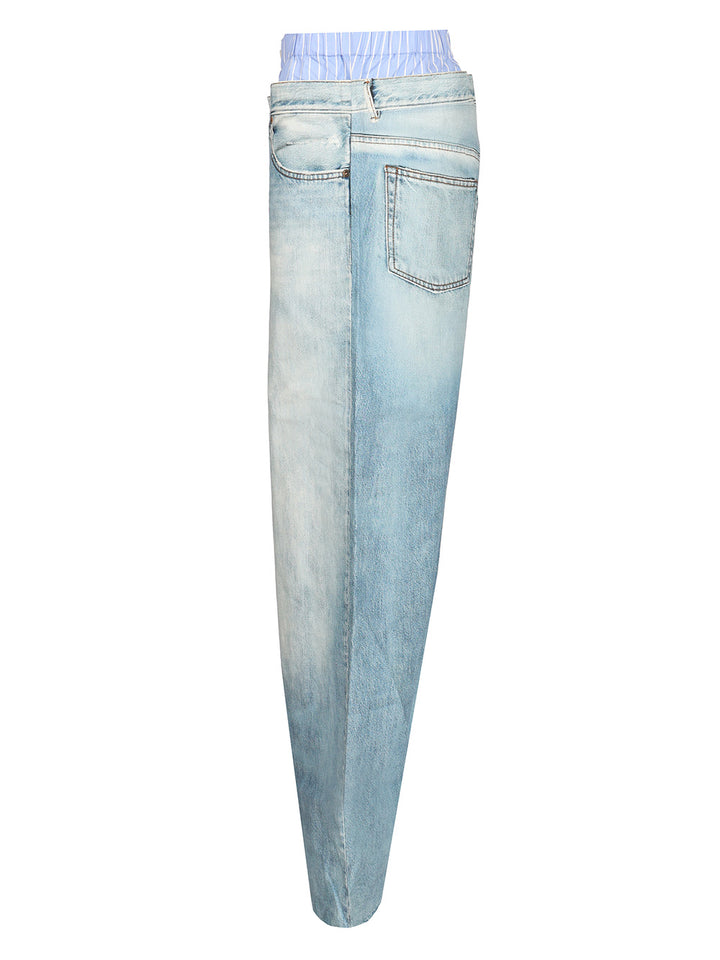 Acne Studios Trompe-L'oeil Print Trousers Jeans - Blu | 6d48bf78e3b990f04fb016469d8ccfa47cddb14a