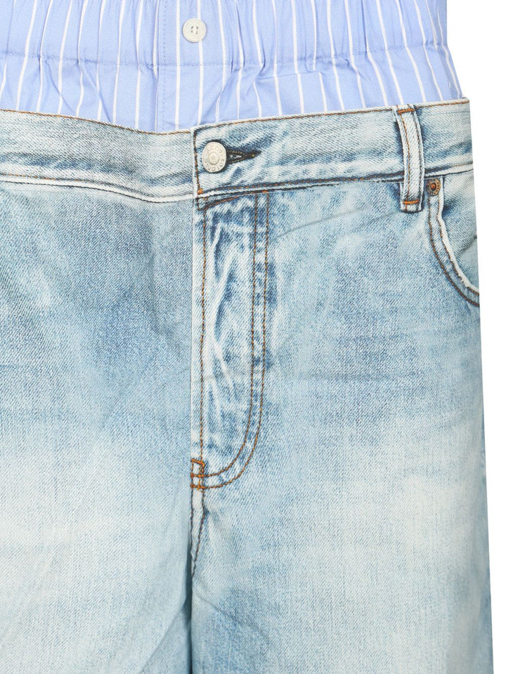 Acne Studios Trompe-L'oeil Print Trousers Jeans - Blu | 77e667d8776af011640d27c052056b660835a879