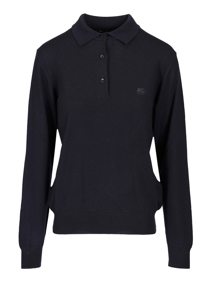 Etro Wool Polo Shirt Knitwear - Blu | d518d984d1d06c561ce6997b73f03bbb9f05a509
