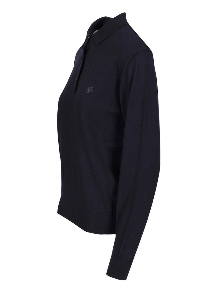 Etro Wool Polo Shirt Knitwear - Blu | b12abd05aea6b672f4a8b7d7c16ff6fa9b28c1c9
