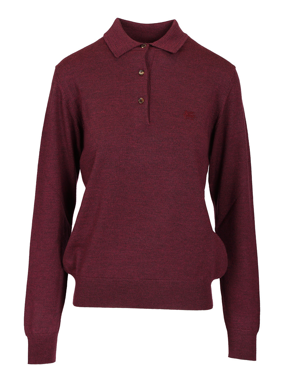 Etro Wool Polo Shirt Knitwear - Bordeaux | 2e11e72d93f4026e01812593c19c6b1493664890