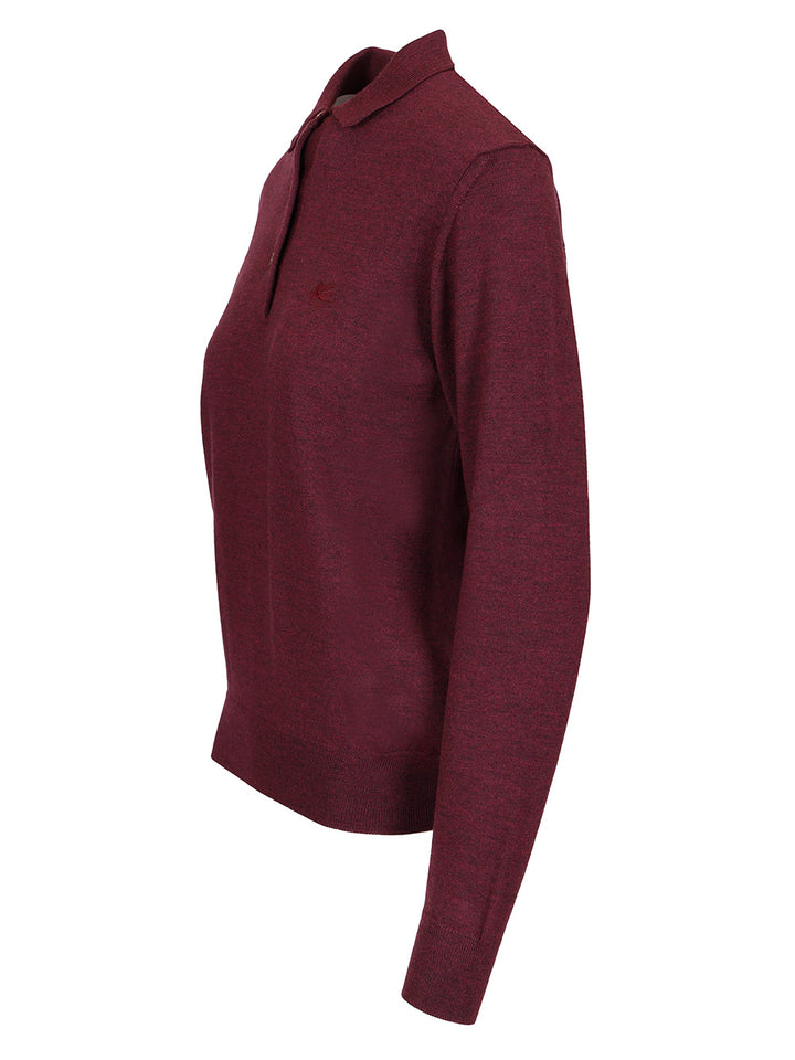 Etro Wool Polo Shirt Knitwear - Bordeaux | b1e1c332f620117172124e9721dd5e68c084d47b