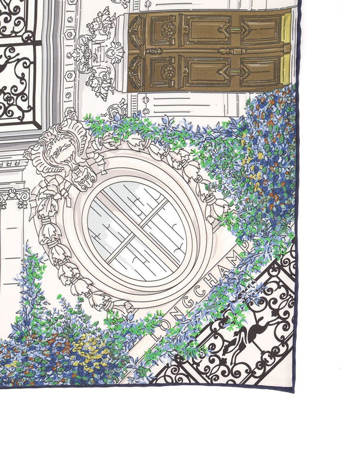 Longchamp Paris Parisian Garden Scarves And Foulards - Blu | a226436588da76da7f85ae26414b0a8d3ed526cc