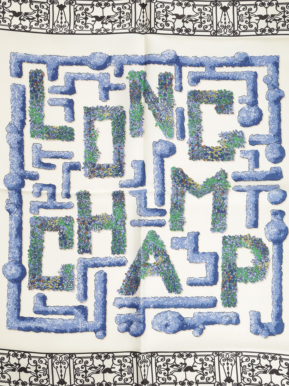 Longchamp Paris Parisian Garden Scarves And Foulards - Blu | 17b72270f121e354aba9dd7cf126403f6b0886b5