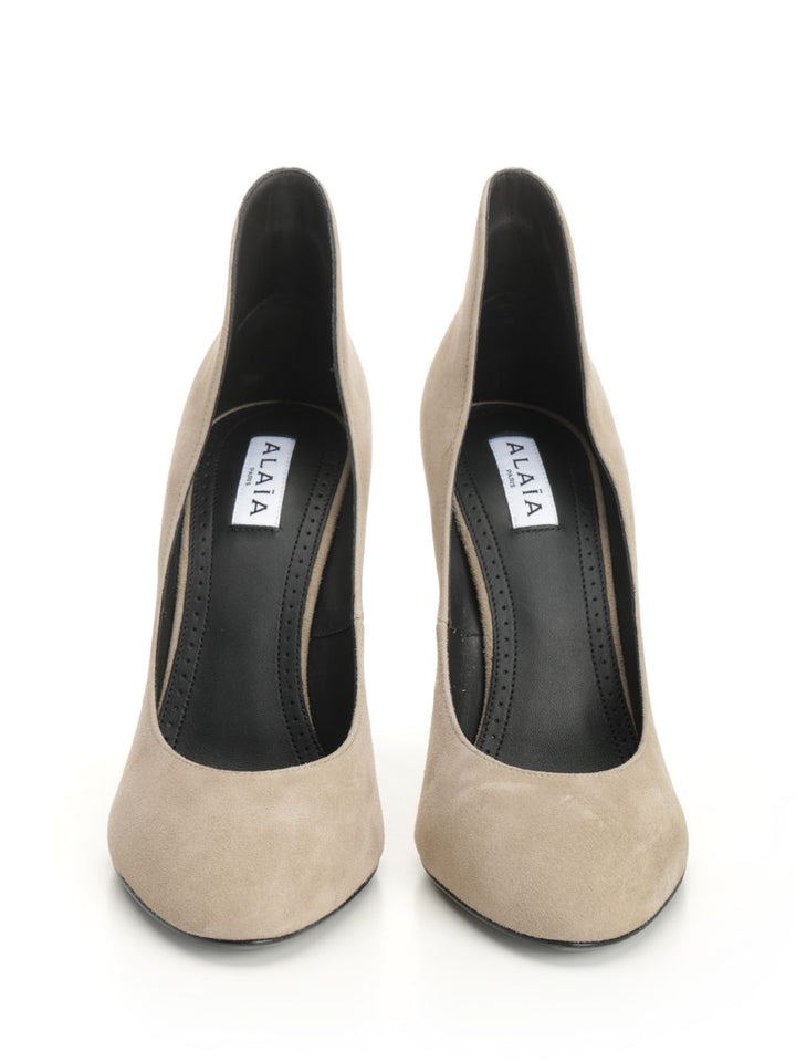 AlaÏA Suede Goatskin Decollete - Grey | 5c37f631aefe86d2650ffb5f1a44e0e6d27d9f6a