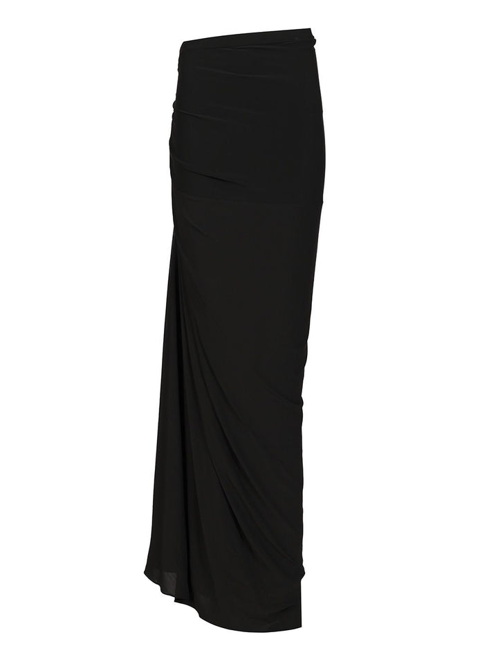 AlaÏA Long Draped Skirt Gonne - Nero | dbf54441a41321234ce76204a1a346916d3b1d2f