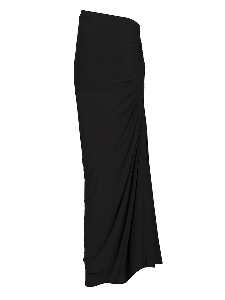 AlaÏA Long Draped Skirt Gonne - Nero | 3551bb1c976dba5bdbd45e9ff32c3950f9209442