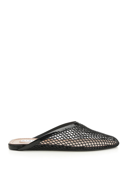 Mesh Flat Mule Scarpe Basse Nero