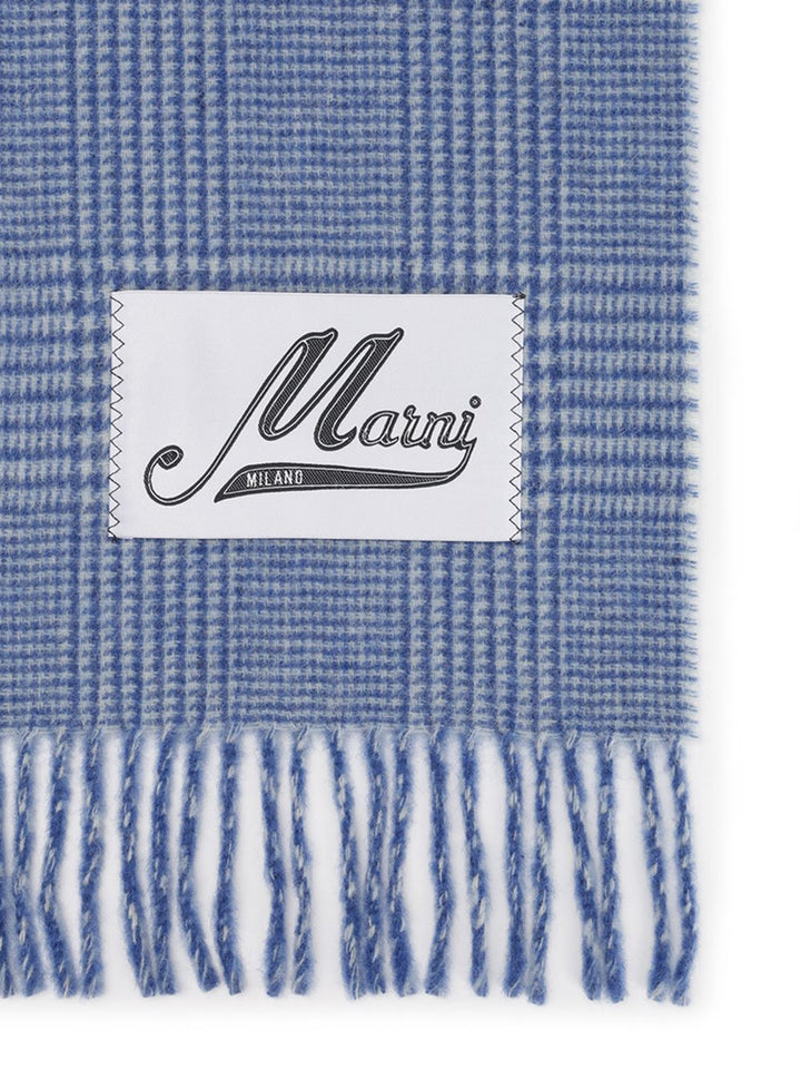 Marni Double-Face Wool Scarf Scarves And Foulards - Blu | 6410e4fbd2e9832ed8507383df9481348ac9eed4