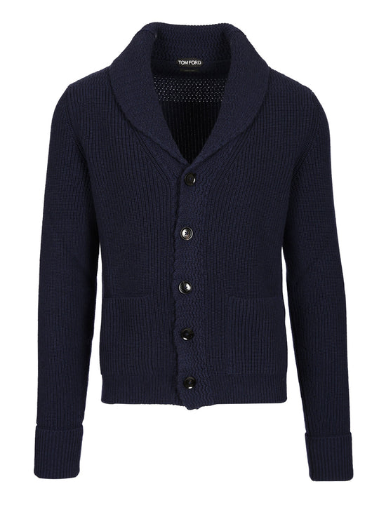 Cashmere Cardigan Knitwear Blu