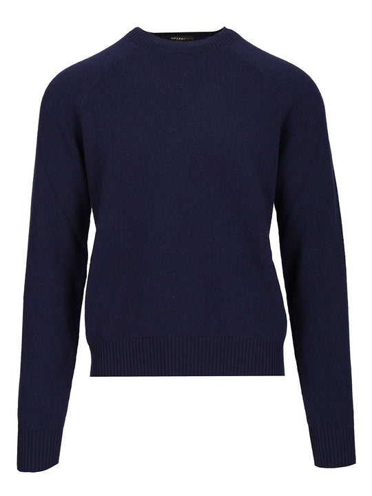 Crew Neck Sweater Knitwear Blu