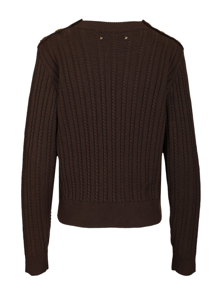 Golden Goose Deluxe Brand Cable-Knit Sweater Knitwear - Marrone | 827bd14ee2cf35790fffc86aedffcf5ba9cd705b