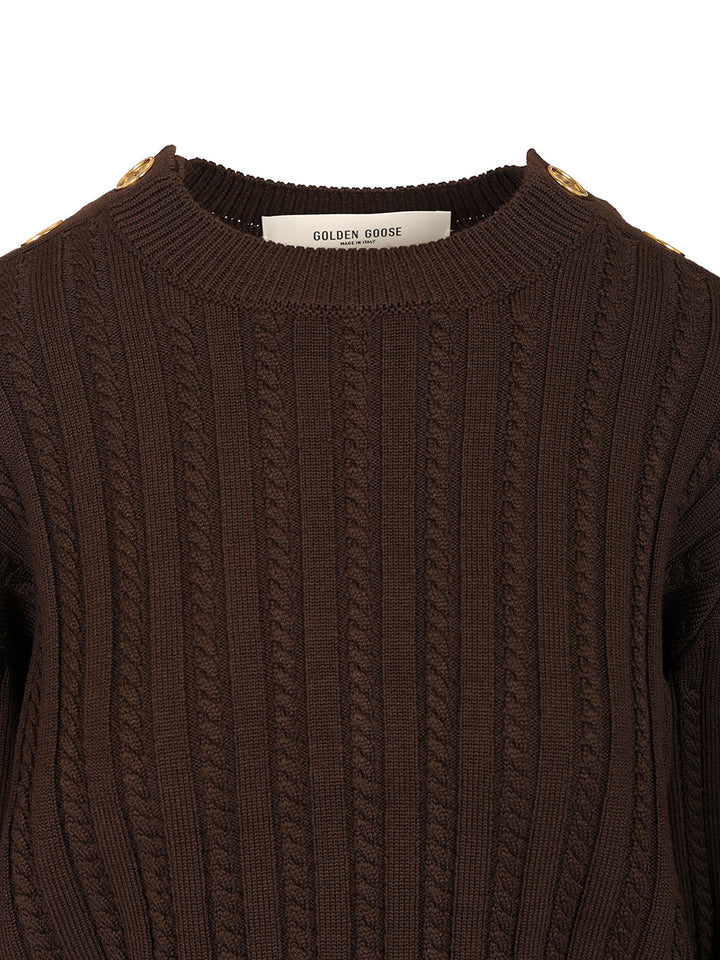 Golden Goose Deluxe Brand Cable-Knit Sweater Knitwear - Marrone | 3ac91a3d311b1323fe7ab36c44781ceaaa6ad565