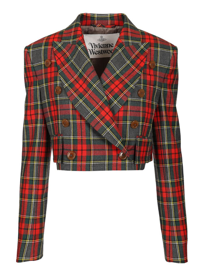 Vivienne Westwood Tartan Cropped Blazer Giacche - Multicolor | 71ef071737c5fc9e855d87b796b8faf800f4b32a
