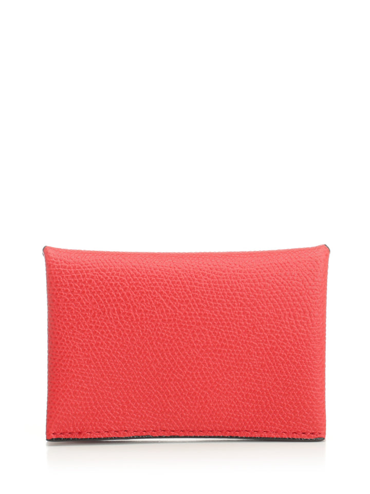 Valextra Button Card Holder Wallets - Rosso | 2164ec3970c98c98216107ea6059c21f9e746174