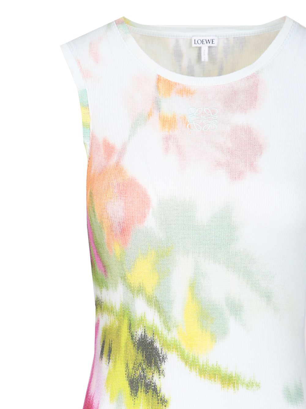 Loewe Ribbed Cotton And Silk Dress Abiti - Blu | 4d17ba018398ab43330979a46c0b59e7aa061abf