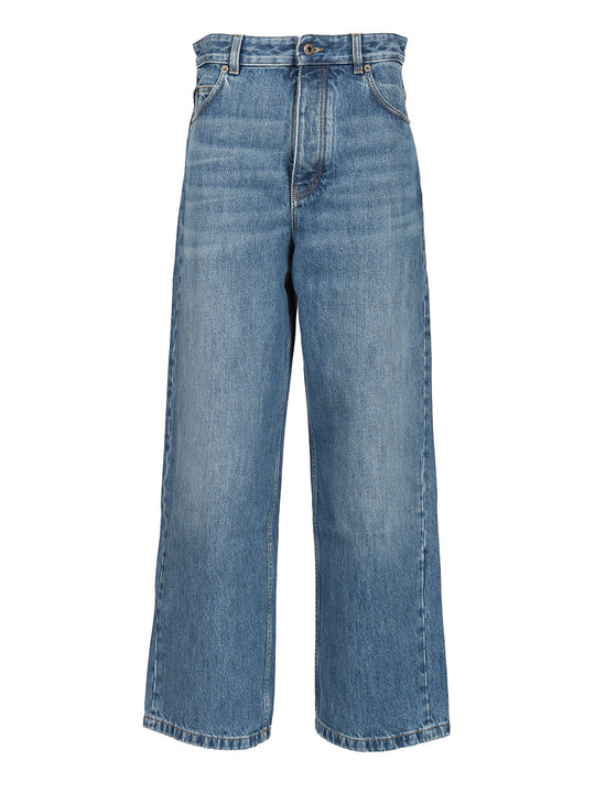 Cotton Denim Jeans Blu