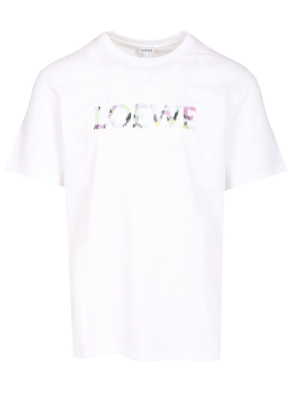 Loewe With Loewe Embroidery T-Shirt - Bianco | afca044216d77591a870e4ae4830dfcda537acd1