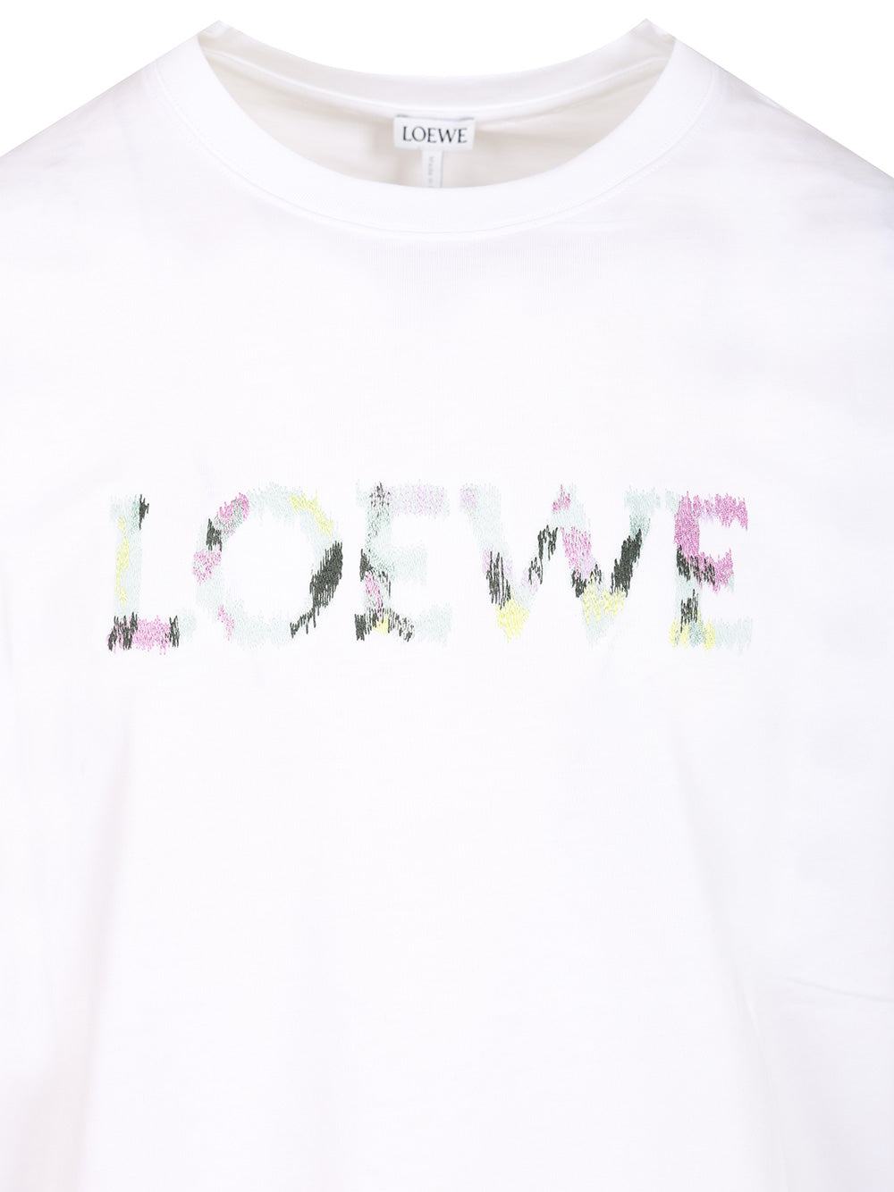 Loewe With Loewe Embroidery T-Shirt - Bianco | c6fd400dbb3aaeea533e2d0ce2ea466fcee1318d