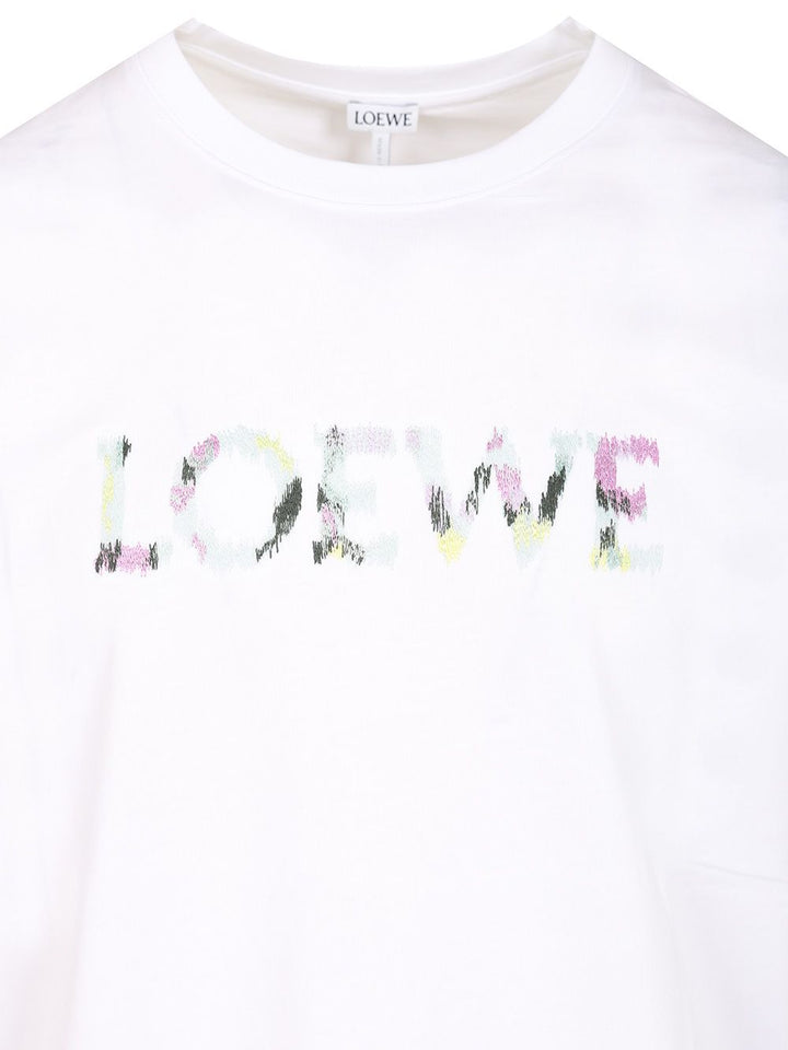 Loewe With Loewe Embroidery T-Shirt - Bianco | b4778ac0ba1705035b1b20fdecd8fad9fbcae734