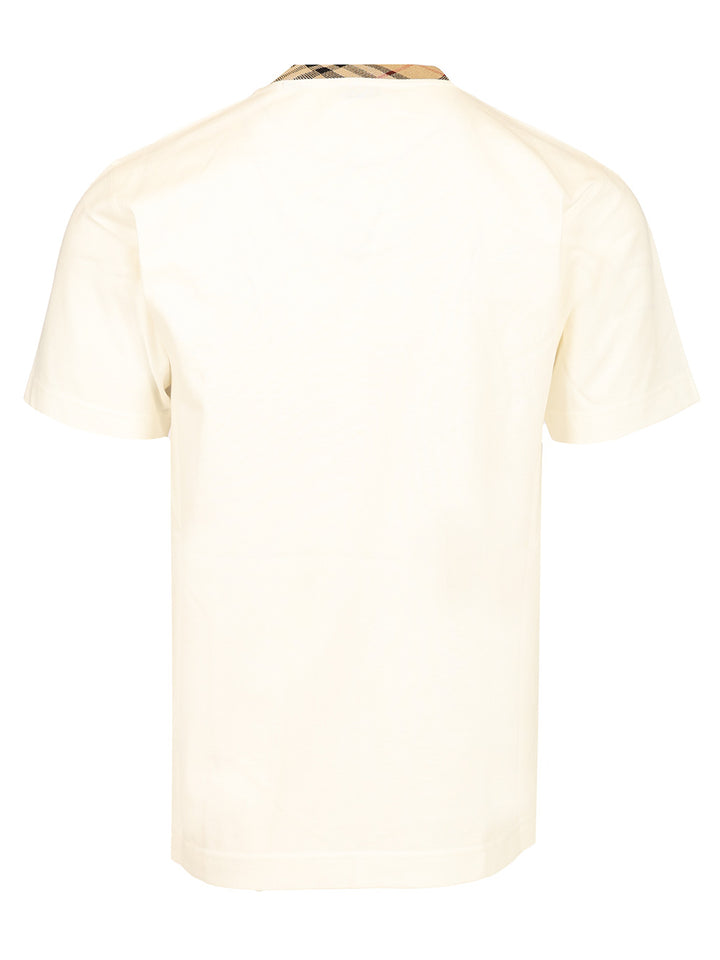 Burberry Check Trim Cotton T-Shirt - Bianco | 6ff3c543ce263eacee275fbb103d68e5ae219cc0
