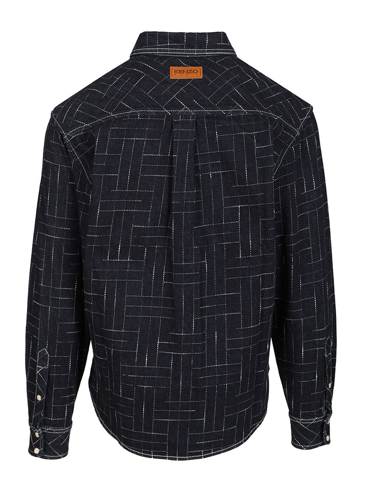 Kenzo Weave Shirts - Blu | 54770e592a5733f8f5b80c9cb73bfc4ab4a8dce1