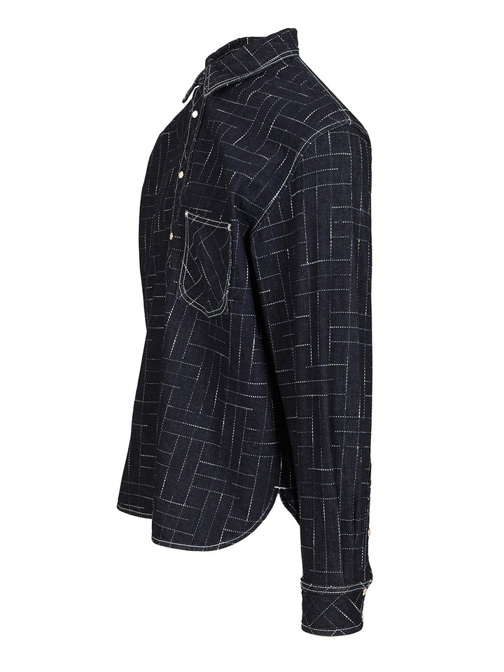 Kenzo Weave Shirts - Blu | 2b4ac6a6afe1bd217a41ed22e251189d025ddf4e