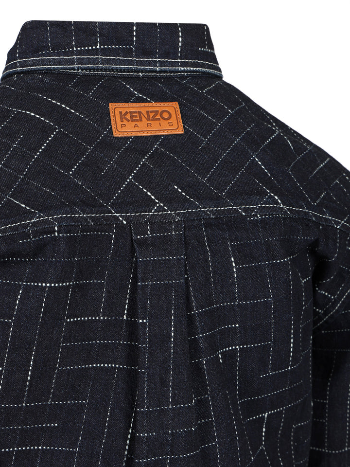 Kenzo Weave Shirts - Blu | a6f050a8cbec7f5262ba9a63280d0a104fc29a2d