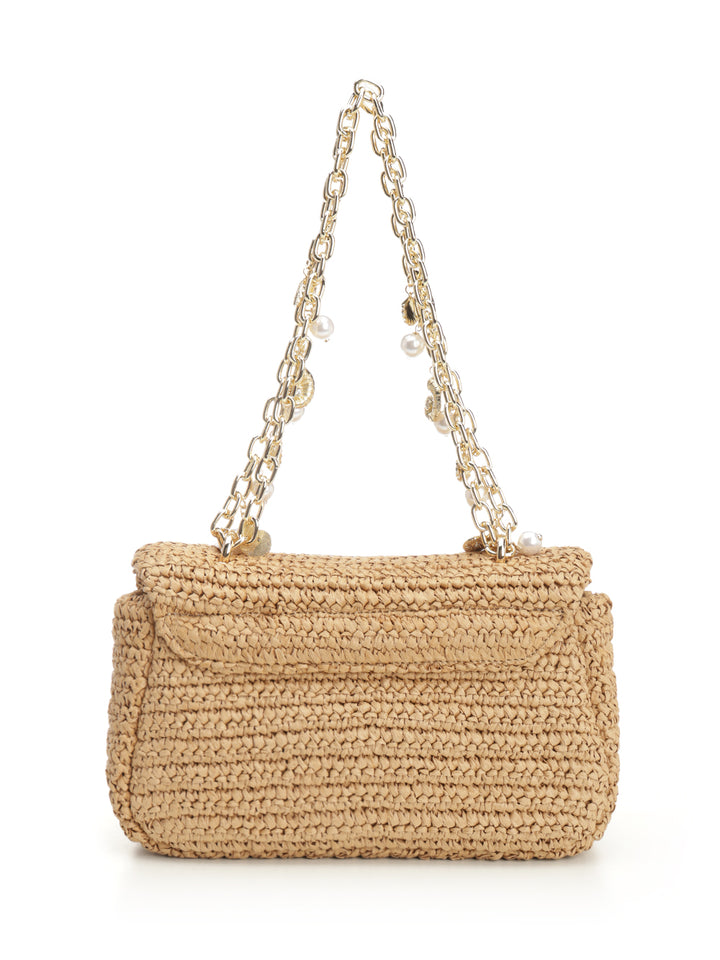 Self-Portrait Raffia Bow Charm Shoulder Bag Handbags - Marrone | 1eaca9460e5b83f97c57a49d4d1466f6143671d0