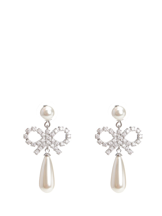 Bow Drop Earrings Gioielli Bianco