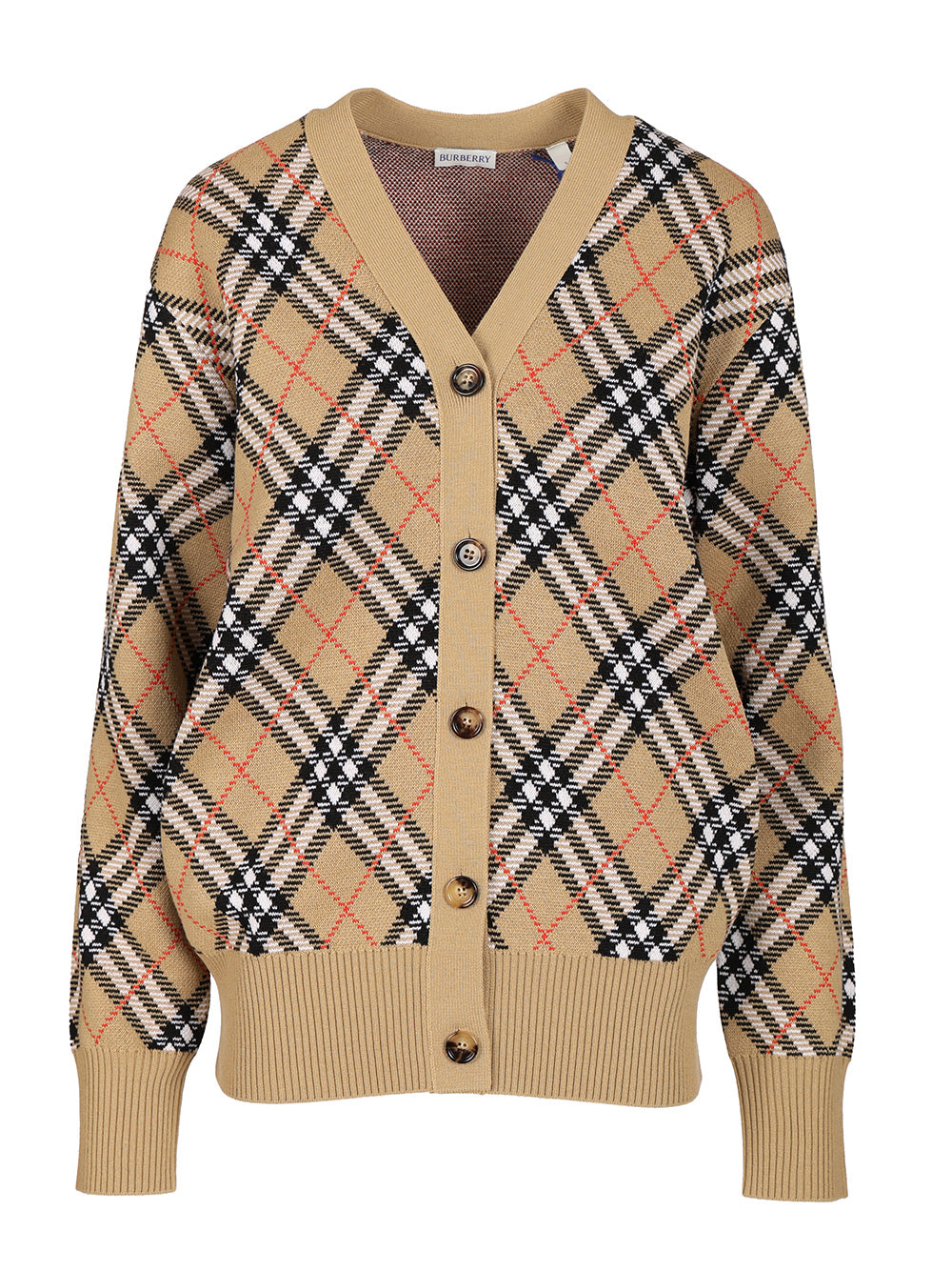 Burberry Check Cardigan Knitwear - Multicolor | 56be276d862ef76a39a0c424fe330b69b99b49c9