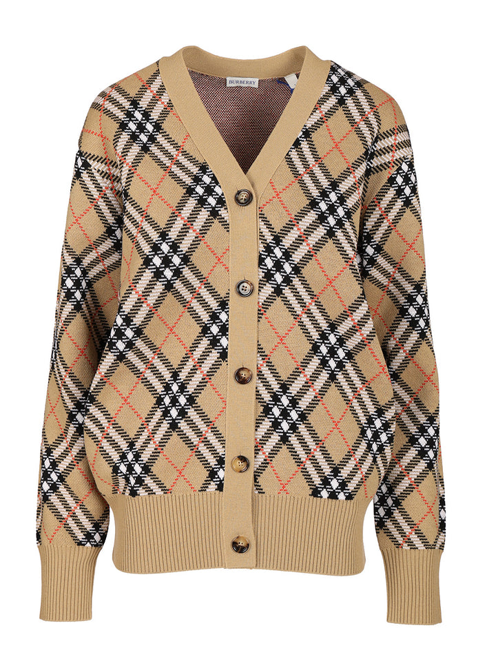 Burberry Check Cardigan Knitwear - Multicolor | 56be276d862ef76a39a0c424fe330b69b99b49c9