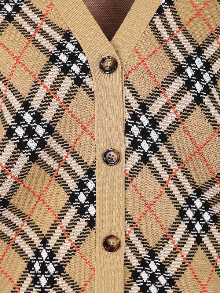 Burberry Check Cardigan Knitwear - Multicolor | 3d59598132df79aff467fb28e5d99f5771248a68