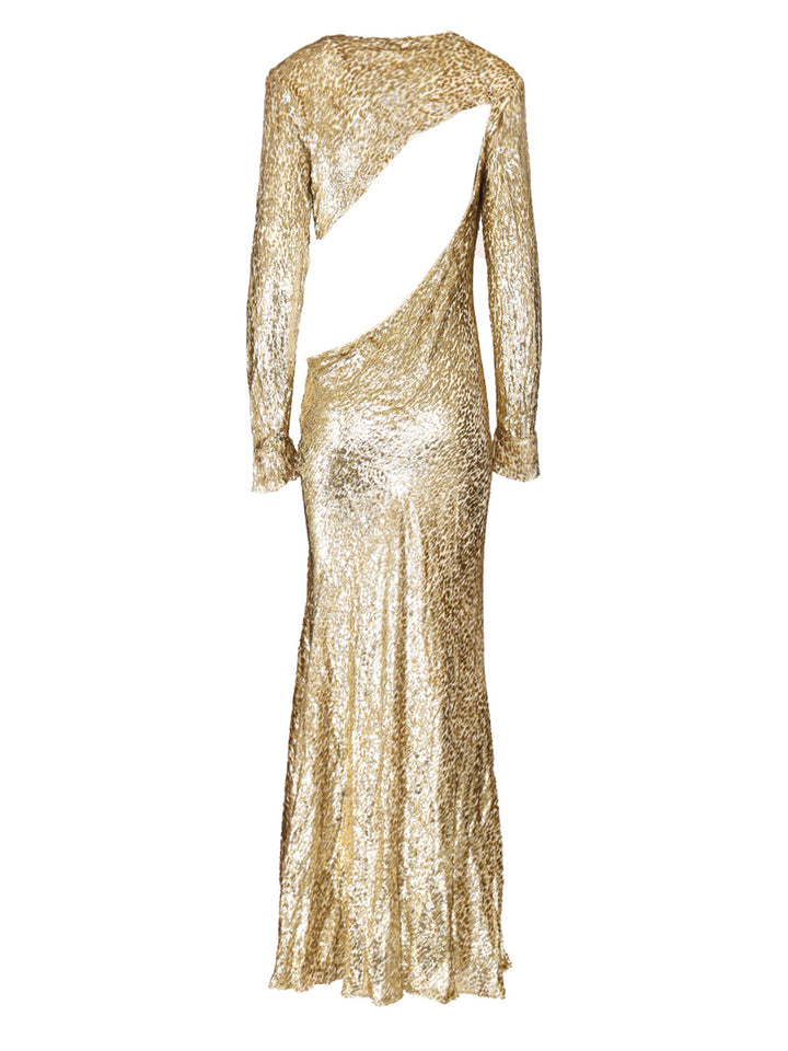 Self-Portrait Long Dress In Gold Thread Abiti - Oro | 7eba3b109ee1035cc0b5a0a7faab1708091388ca