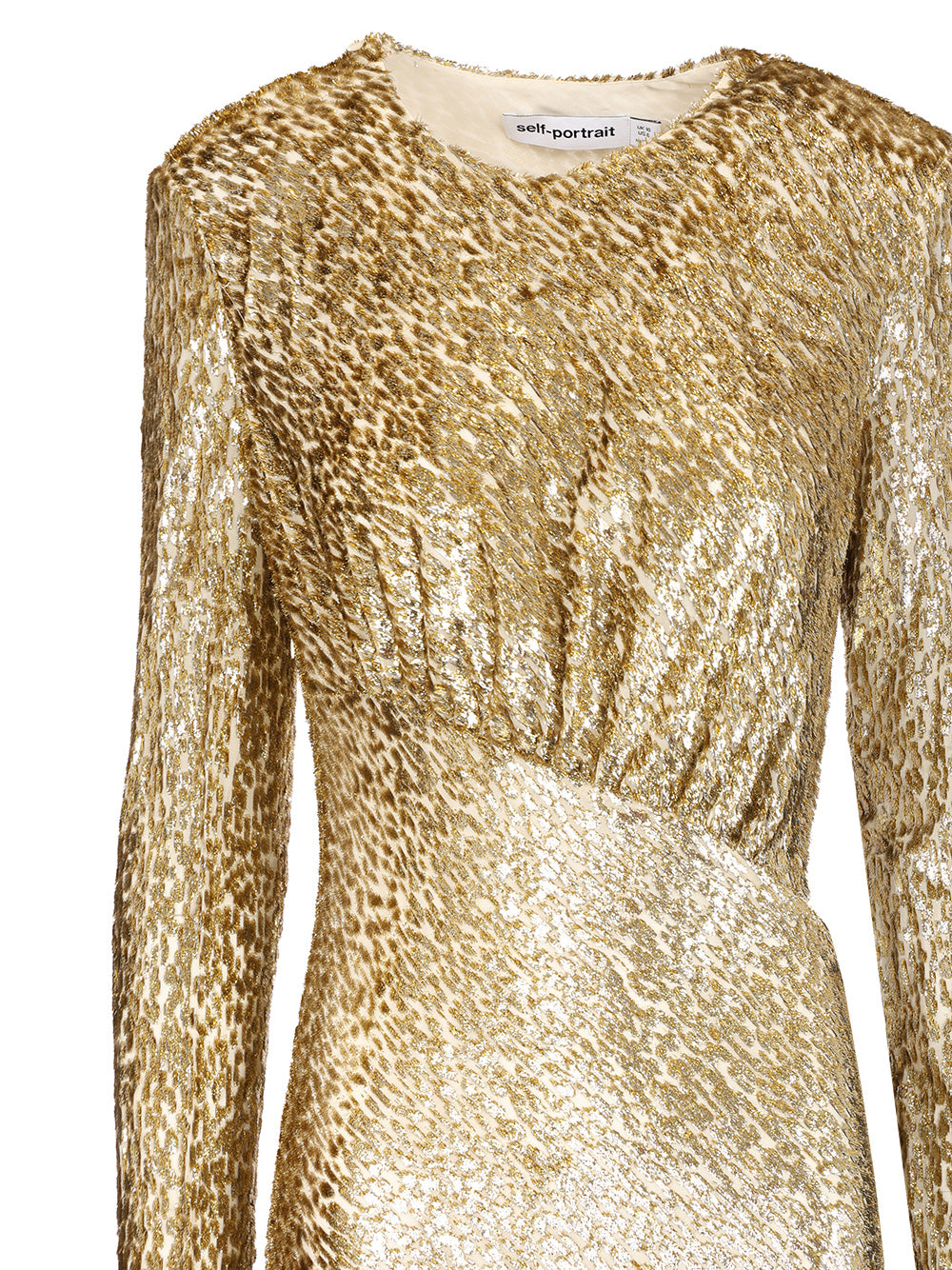 Self-Portrait Long Dress In Gold Thread Abiti - Oro | 9cf77236bdb96dc6dd0d94d6ddc82153f0ab27d0