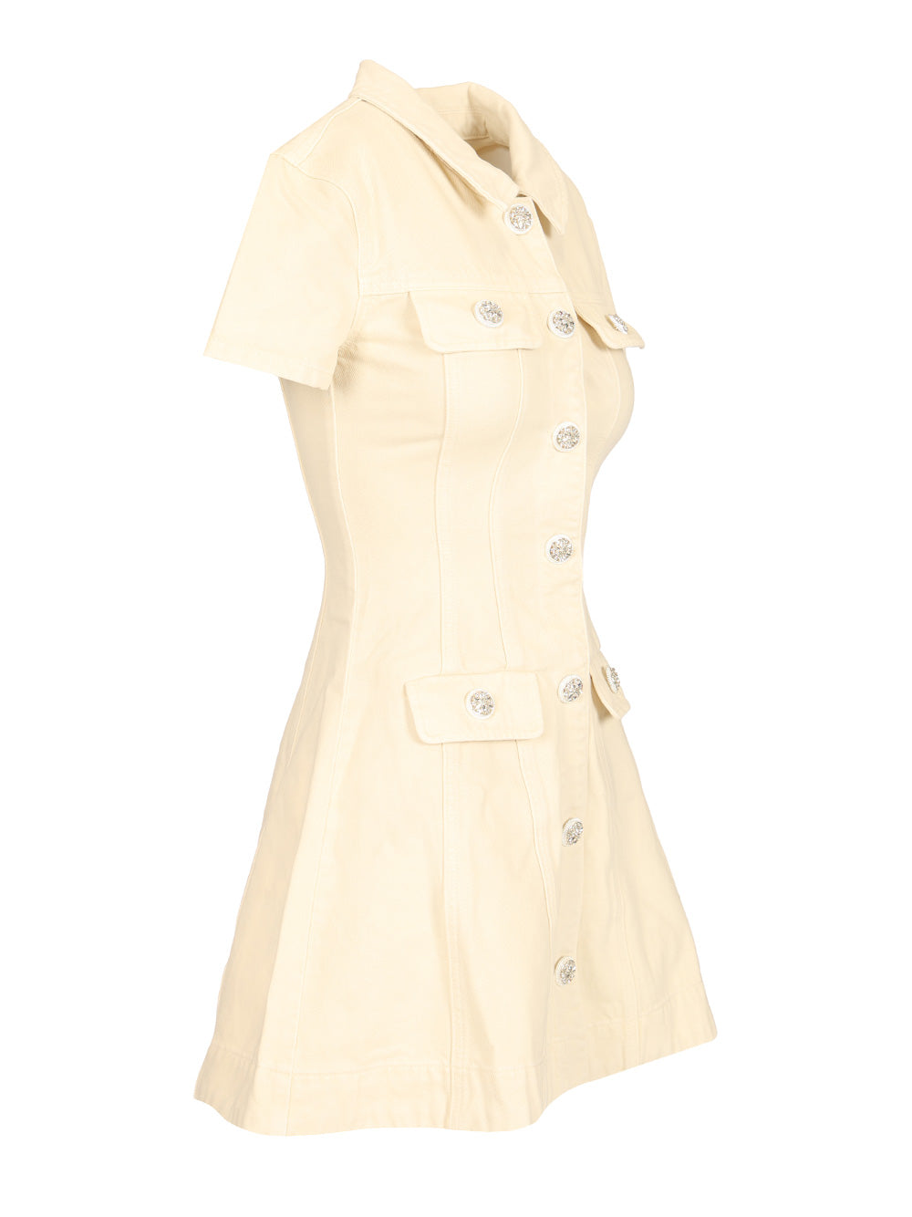Self-Portrait Denim Mini Dress Abiti - Beige | e6d48d658a4d1eba7396c35e43720d589ac85ad9
