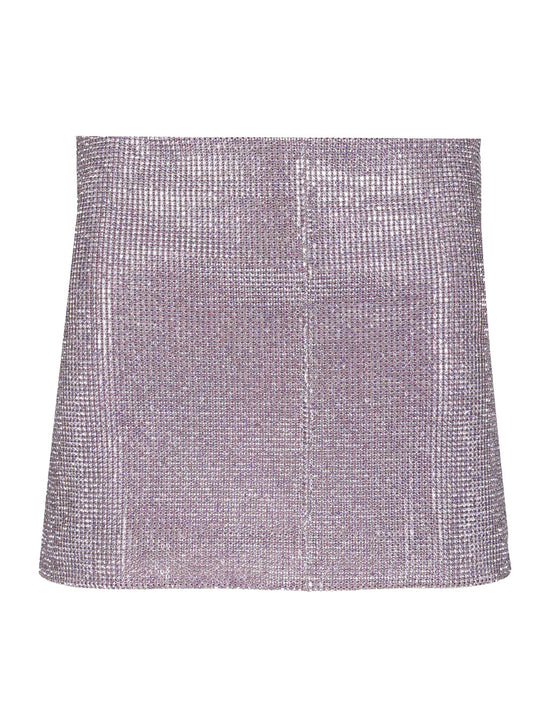Metallic Mesh Skirt Gonne Violet