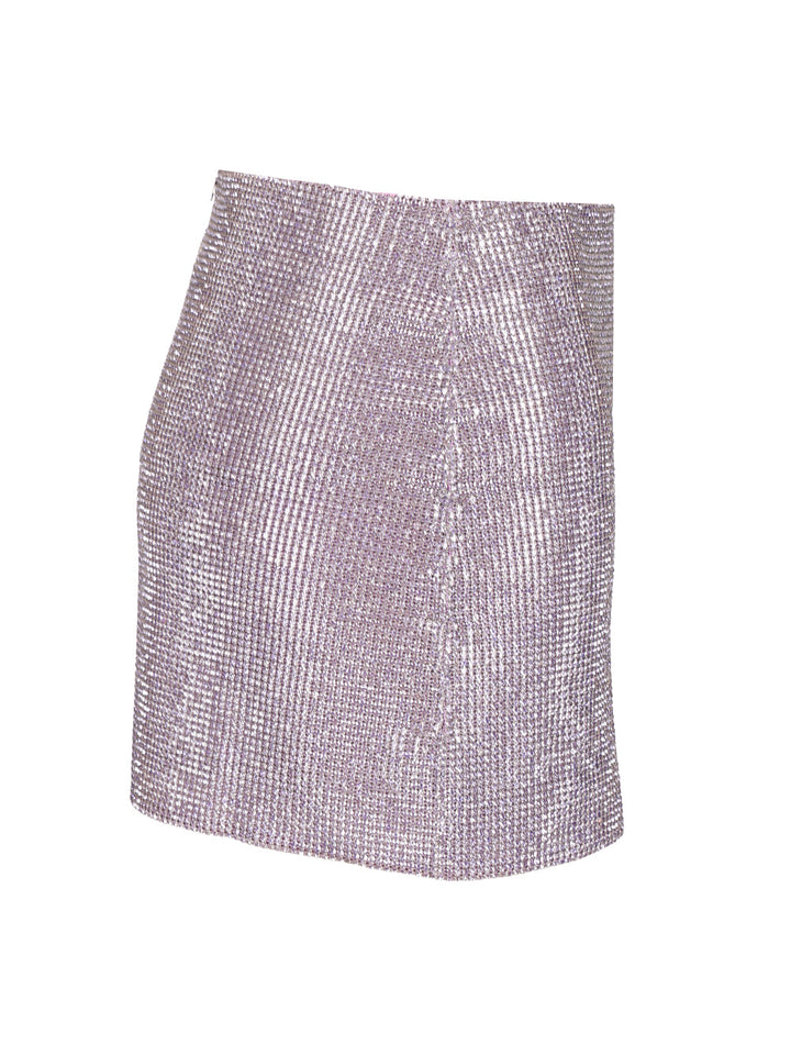 Self-Portrait Metallic Mesh Skirt Gonne - Violet | b02455a8ae8371916d22c63c5a7a335255fde831