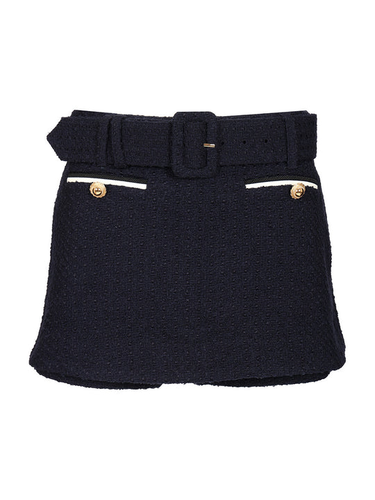 Bouclé Culottes Gonne Blu
