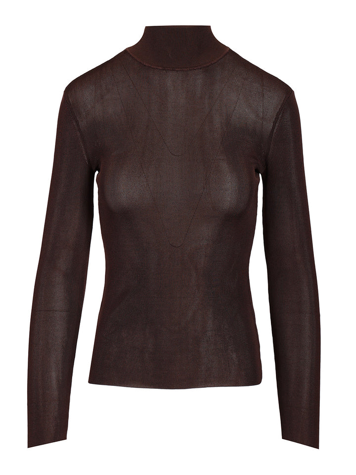 Self-Portrait Viscose Sweater Knitwear - Marrone | 8a86579aacbb2ffc320a6e83ba4e3e19a2f1532b