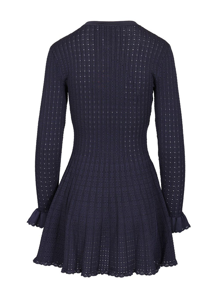 Self-Portrait Openwork Knit Mini Dress Abiti - Blu | 1ad3259a18f5995e52d7a4e269bfa3ca97c907f1