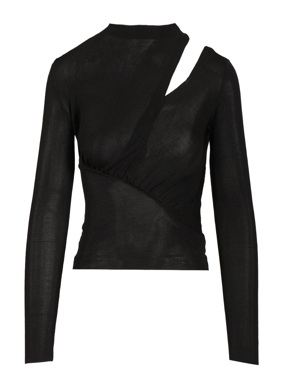 Self-Portrait Viscose Knit Top Top - Nero | fe295d69d84430290f6633d390da7fcfb197e50d