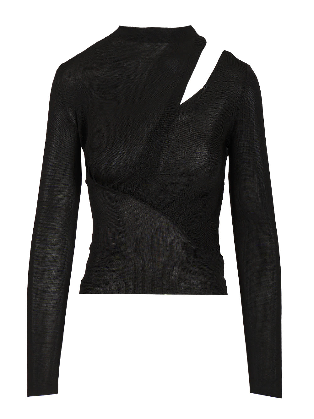 Self-Portrait Viscose Knit Top Top - Nero | 28284ab61f9000d2eb7767ce1a8a1000ac009817