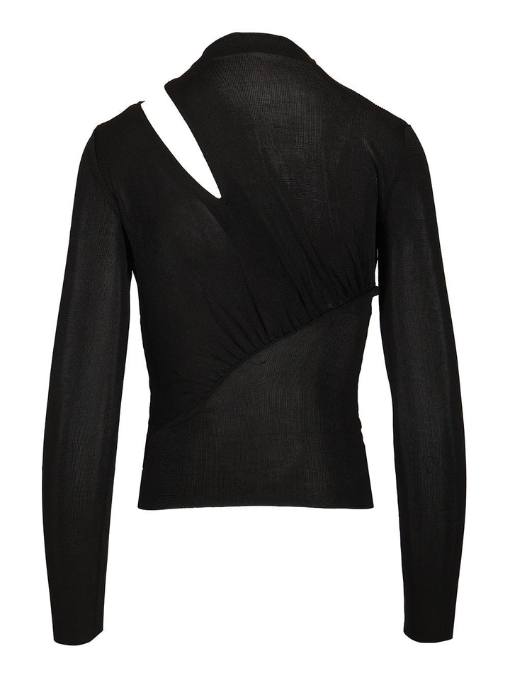 Self-Portrait Viscose Knit Top Top - Nero | 215d34c3372d5b1626577cd34649b8af5edf8ccb