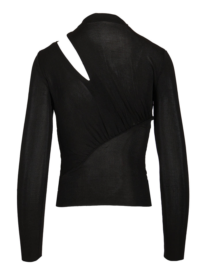 Self-Portrait Viscose Knit Top Top - Nero | 1a531fadb887f3b3ea34ddbab8b03075098a1b21