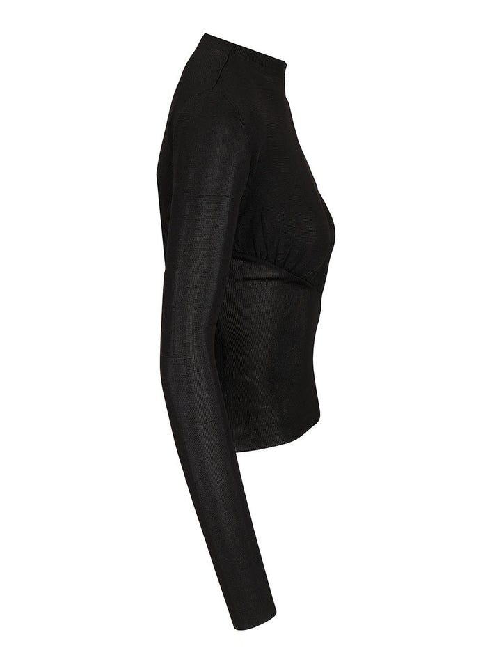 Self-Portrait Viscose Knit Top Top - Nero | 5097d36556a1216e68f442566a345b15b97b29e1
