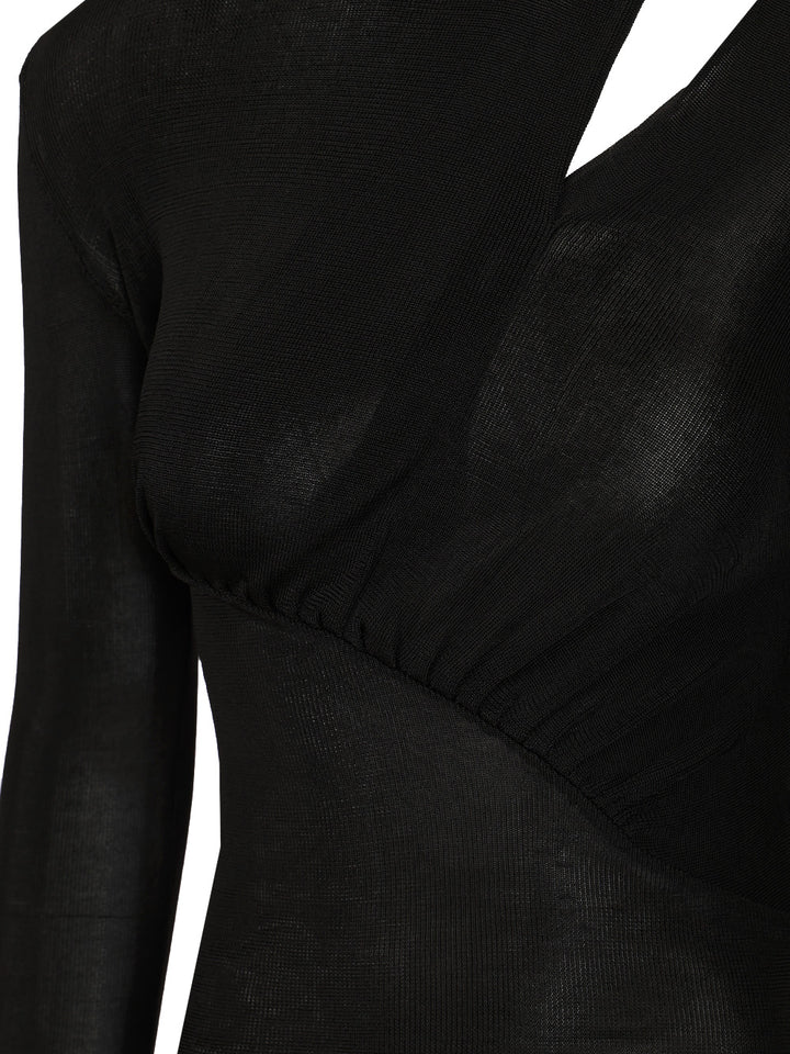 Self-Portrait Viscose Knit Top Top - Nero | c708555e5d1a1c3ceaced119e9d20b6140e8d2c4