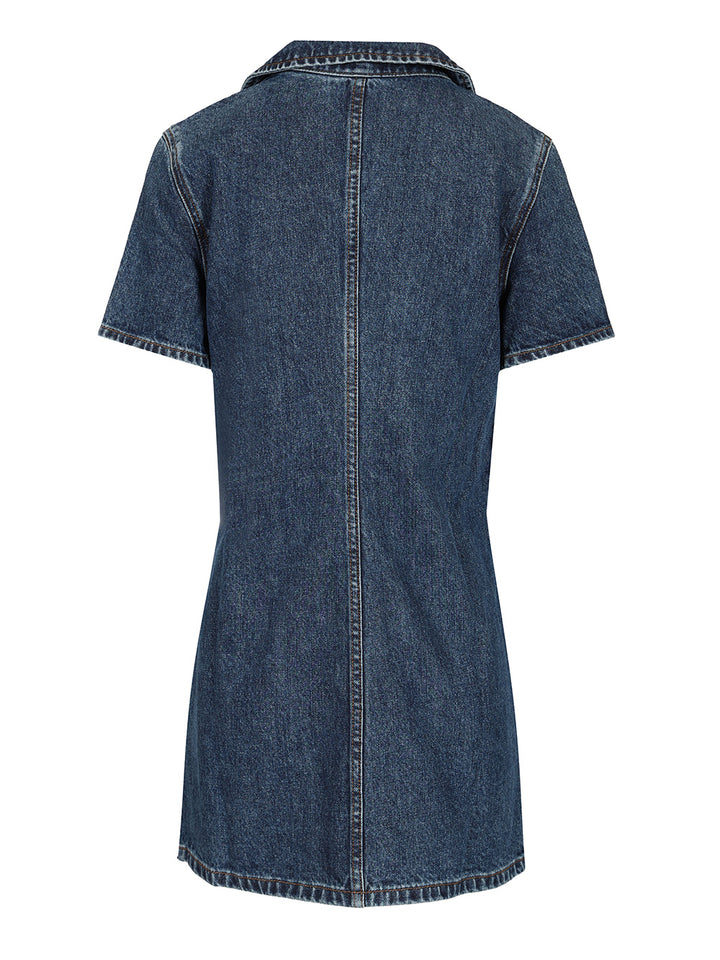 Self-Portrait Crystal Bow Denim Mini Dress Abiti - Blu | f07eb47ee439149ca7641240bb52d01b2e15c6e4